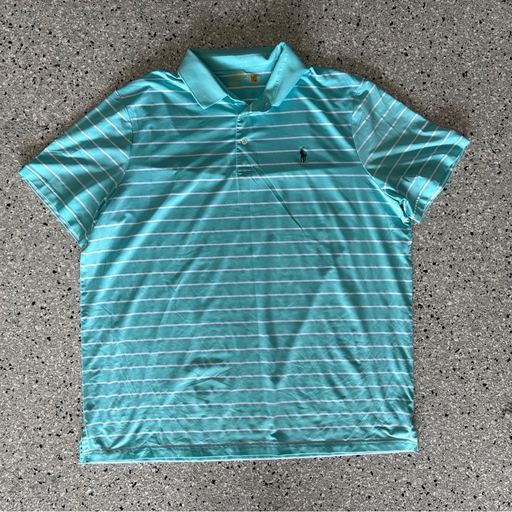 Polo by Ralph Lauren Men’s Striped Aqua Performance Polo